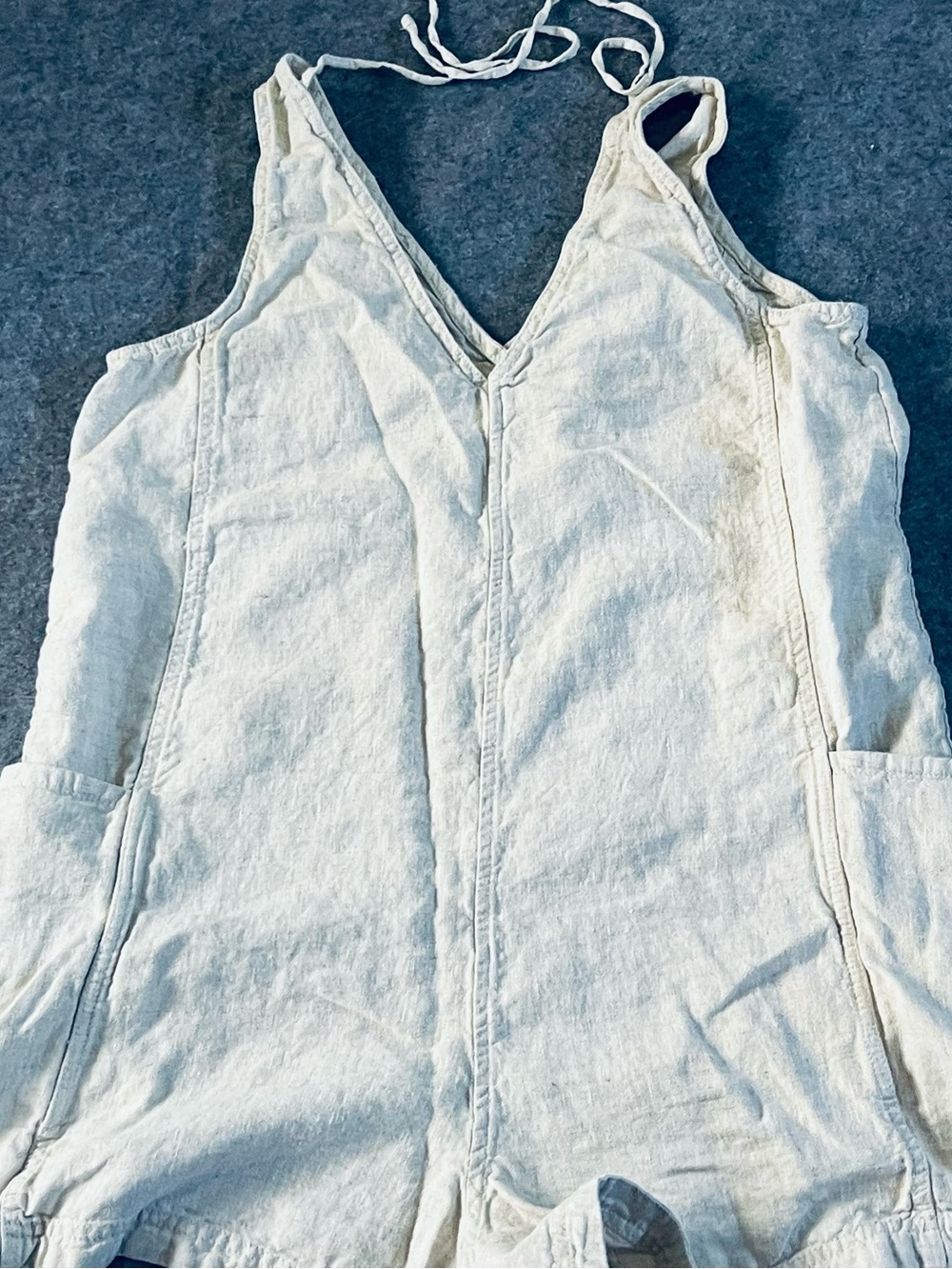 Athleta Natural V-Neck Linen Romper - Picture 6 of 7